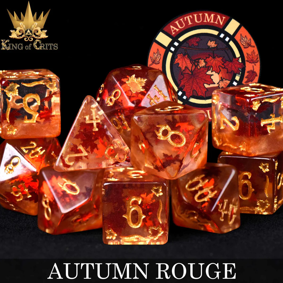 DND Dice 11 Dice Set: Autumn Rouge | Odin's Place