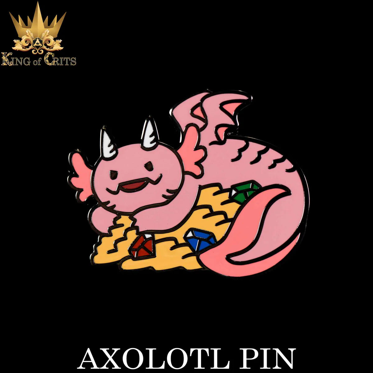 DND Dice Axolotl Pin | Odin's Place