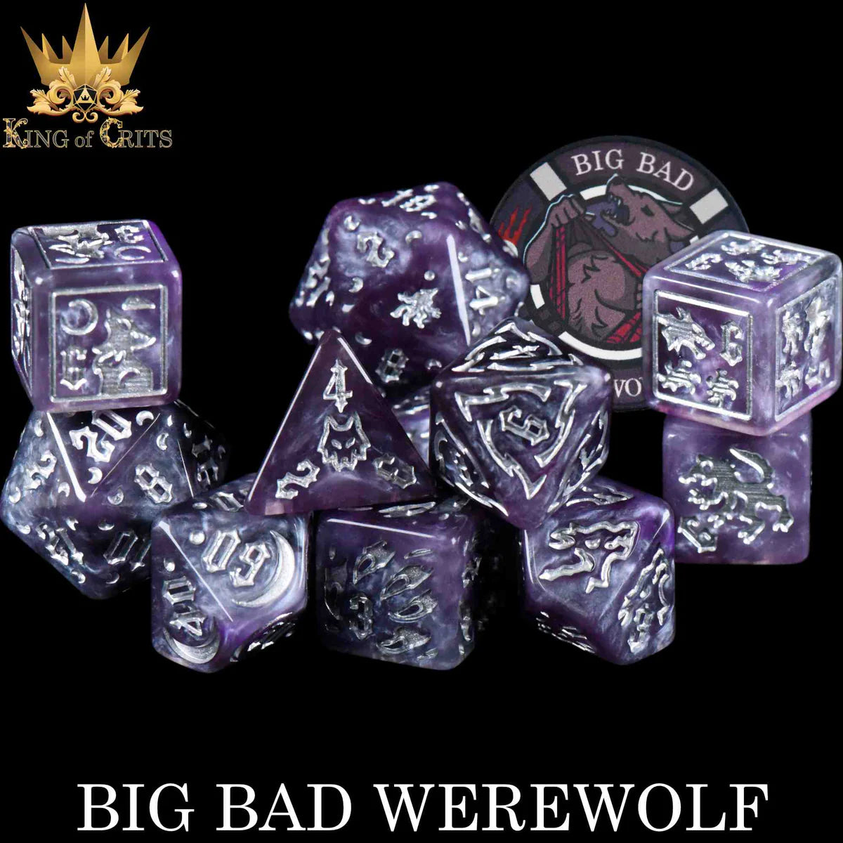 DND Dice 11 Dice Set: Big Bad Werewolf | Odin's Place