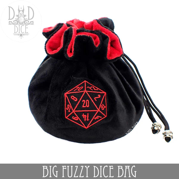 DND Dice Big Fuzzy Dice Bag Black | Odin's Place