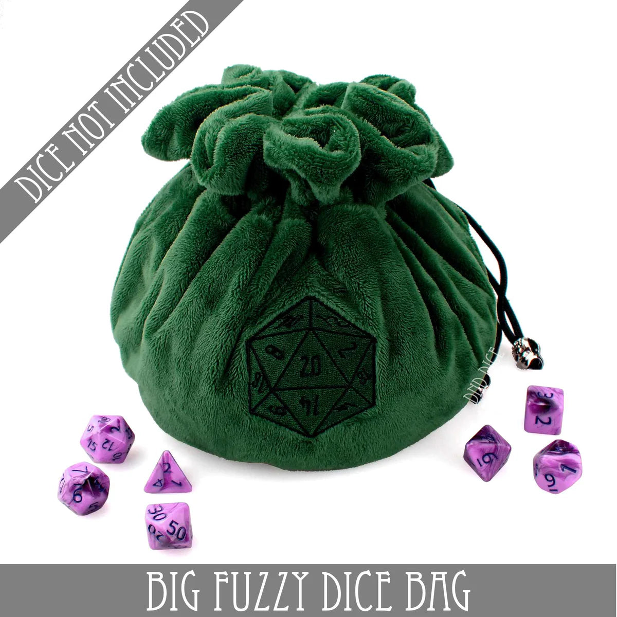 DND Dice Big Fuzzy Dice Bag Green | Odin's Place