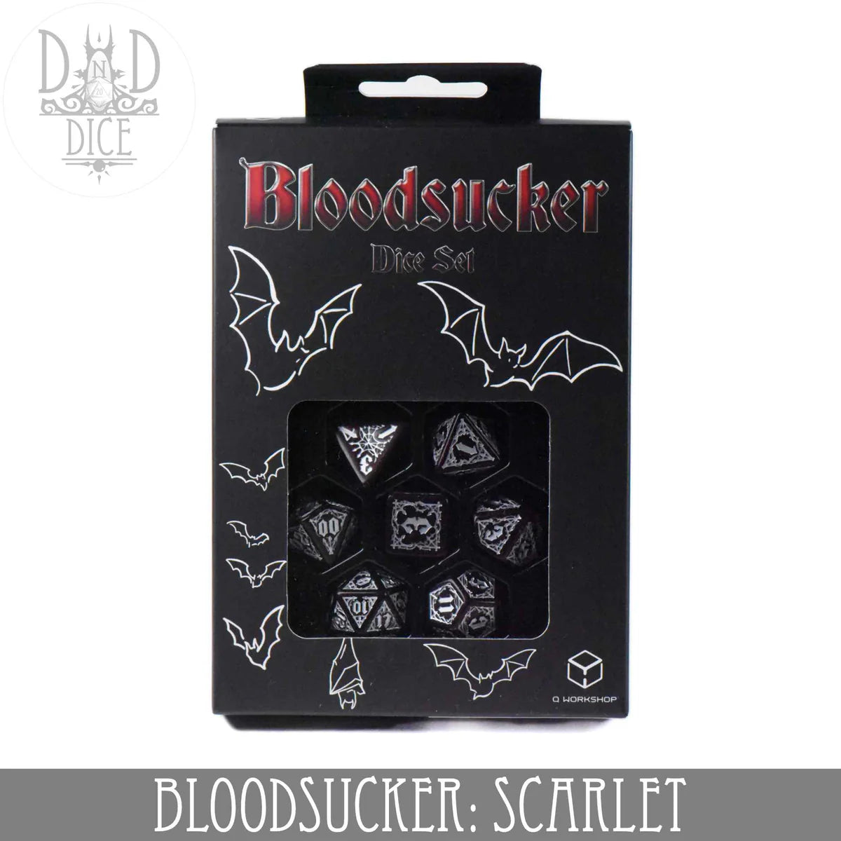 Q Workshop Poly 7 Dice Set: Bloodsucker Scarlet | Odin's Place