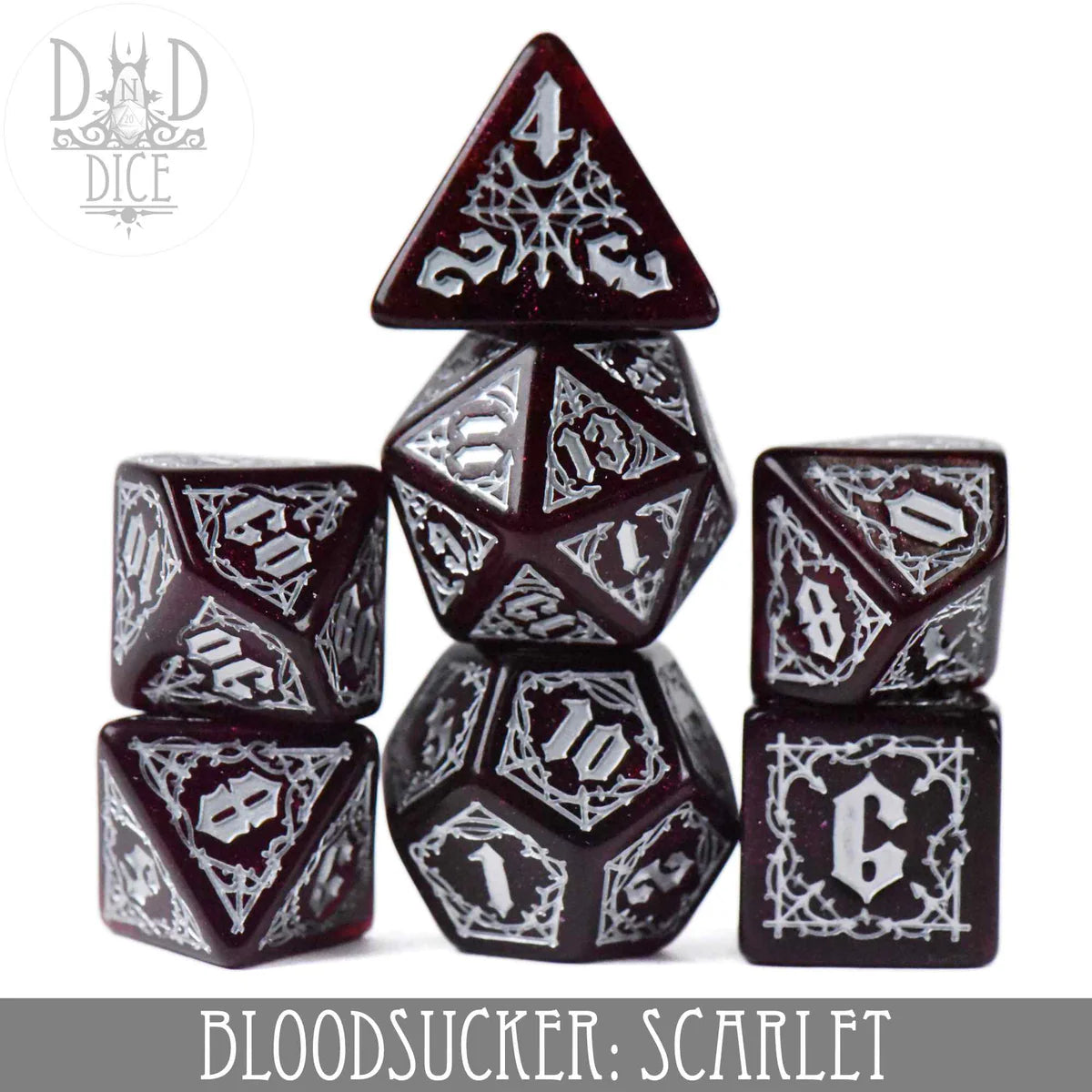Q Workshop Poly 7 Dice Set: Bloodsucker Scarlet | Odin's Place