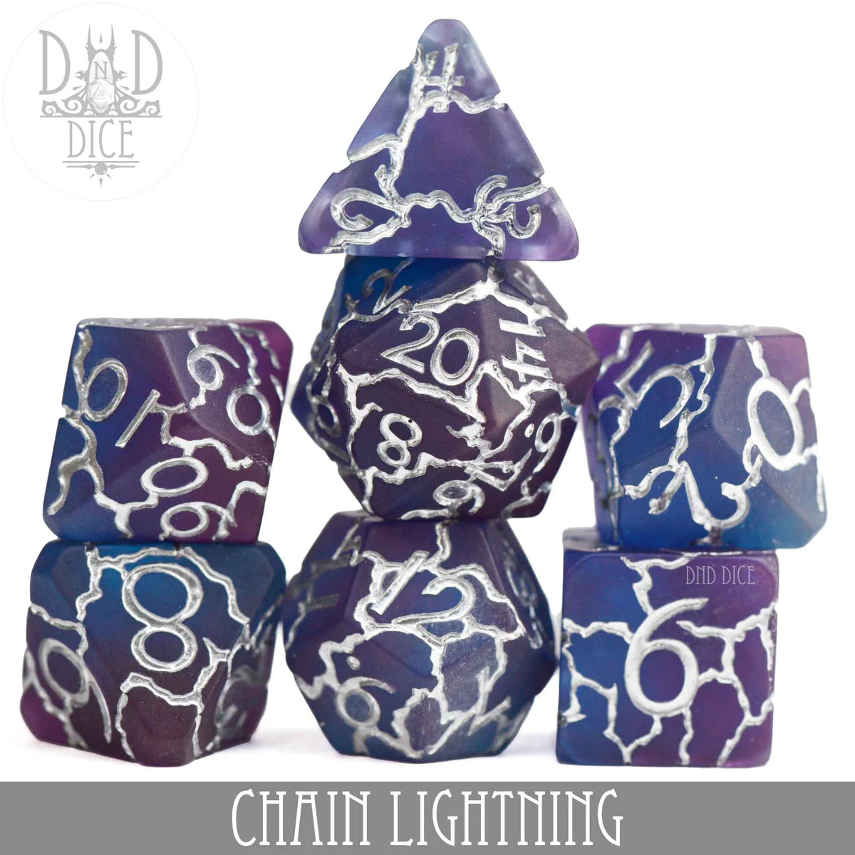 DND Dice 7 Dice Set: Chain Lightning | Odin's Place