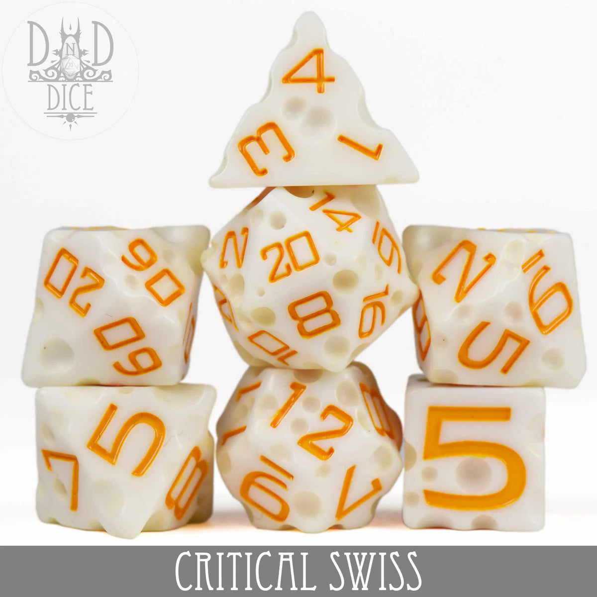 DND Dice Poly 7 Dice Set: Critical Swiss | Odin's Place