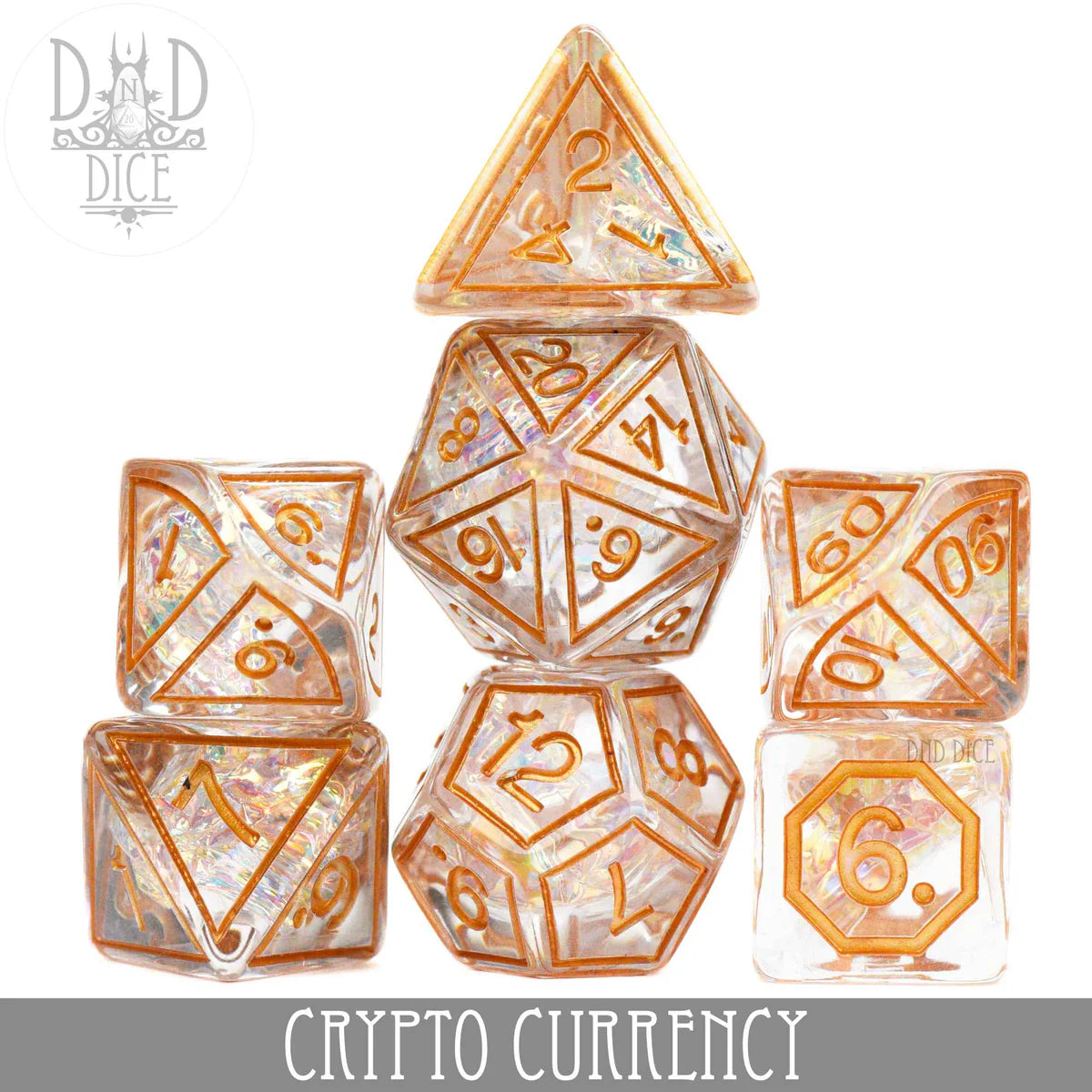 DND Dice Poly 7 Dice Set: Crypto Currency | Odin's Place