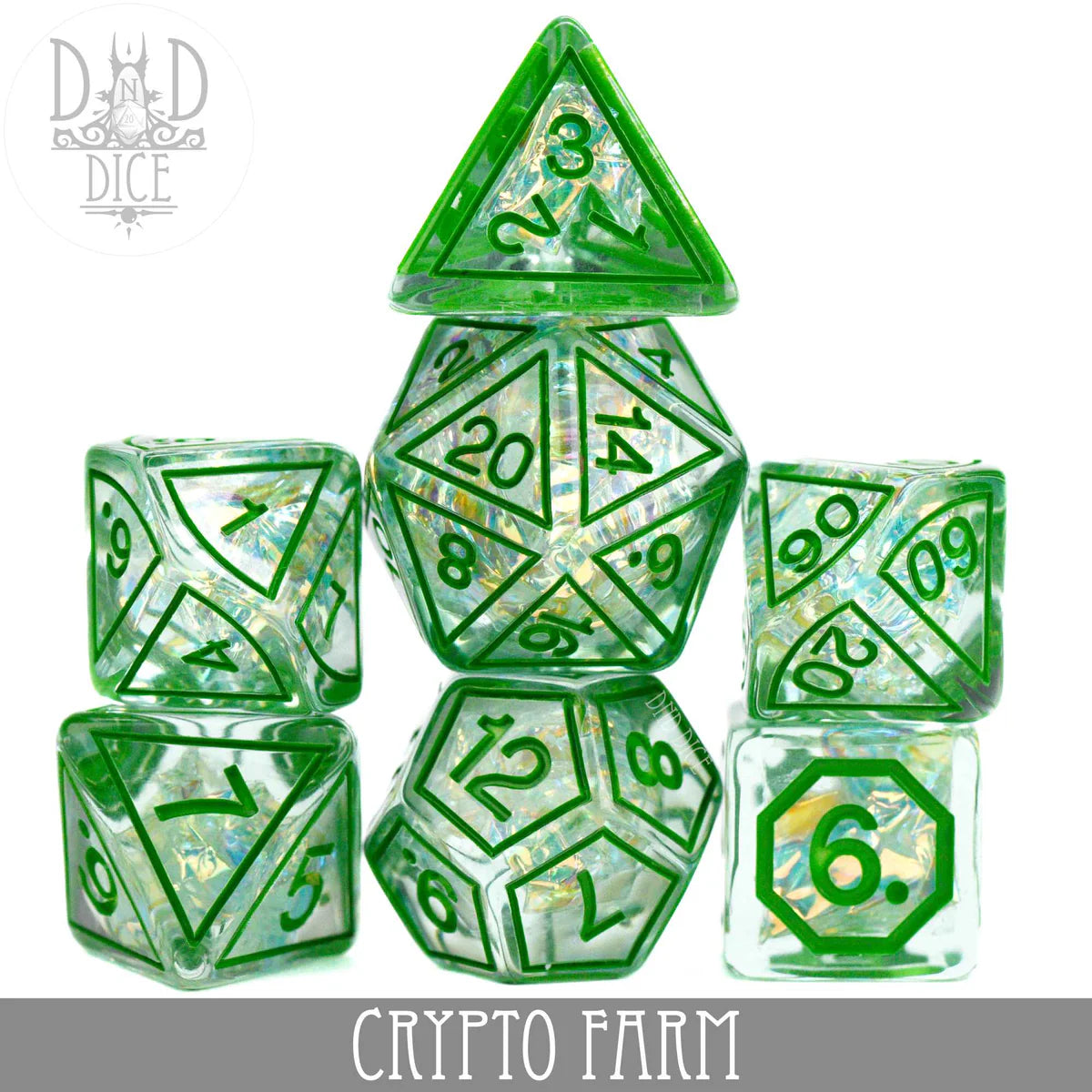 DND Dice Poly 7 Dice Set: Crypto Farm | Odin's Place