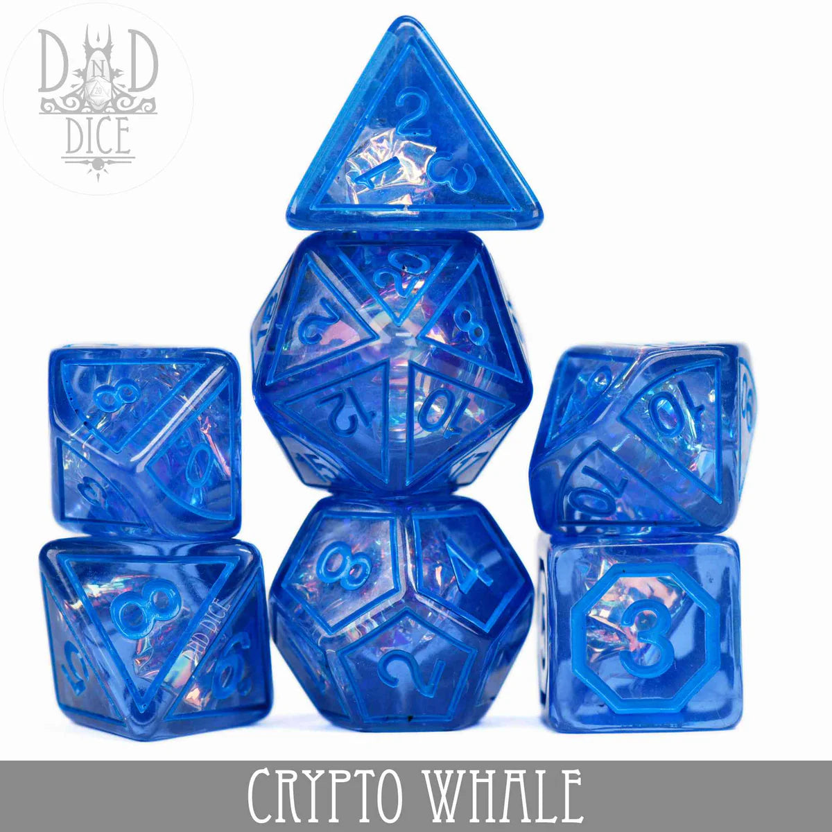 DND Dice Poly 7 Dice Set: Crypto Whale | Odin's Place