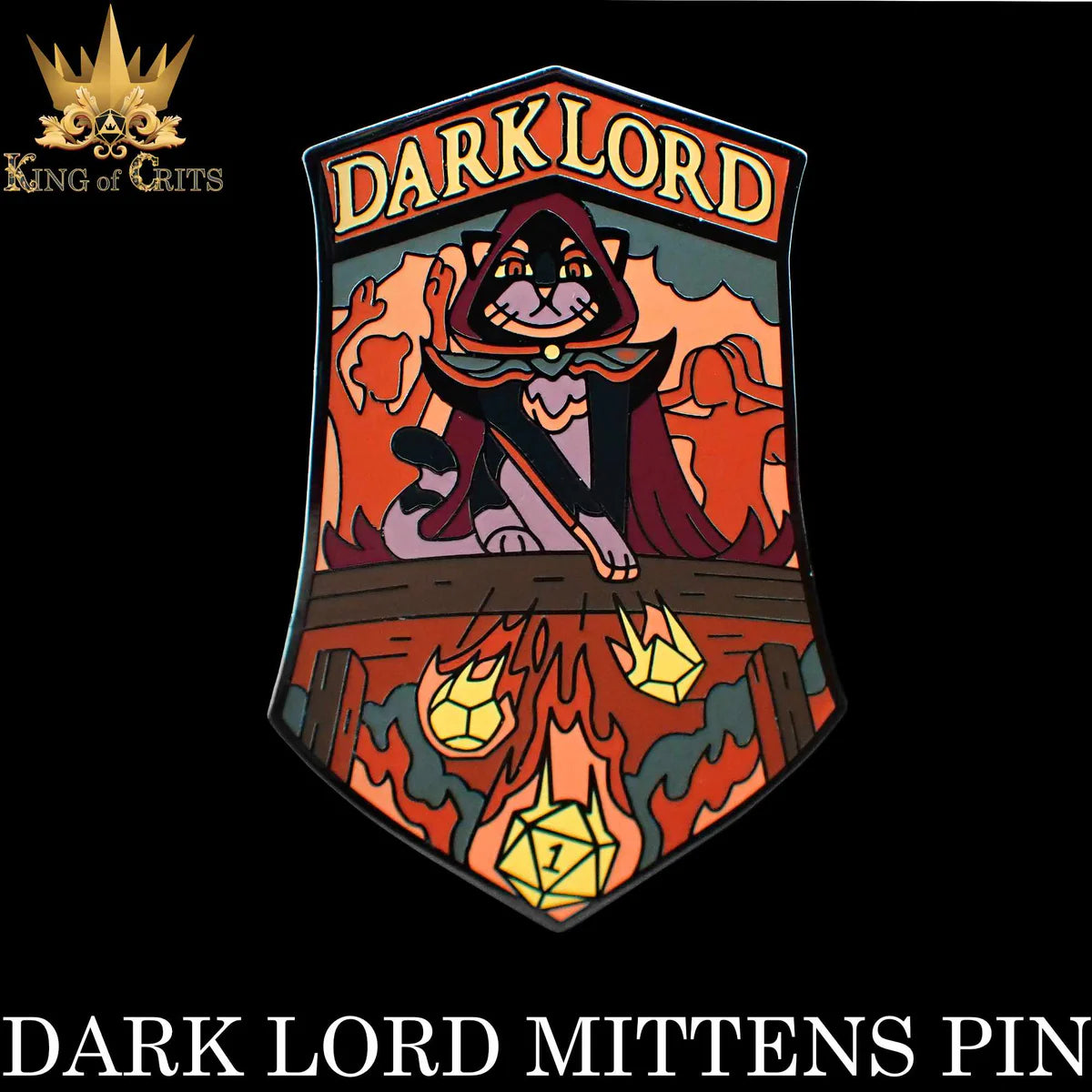 DND Dice Dark Lord Mittens Pin | Odin's Place