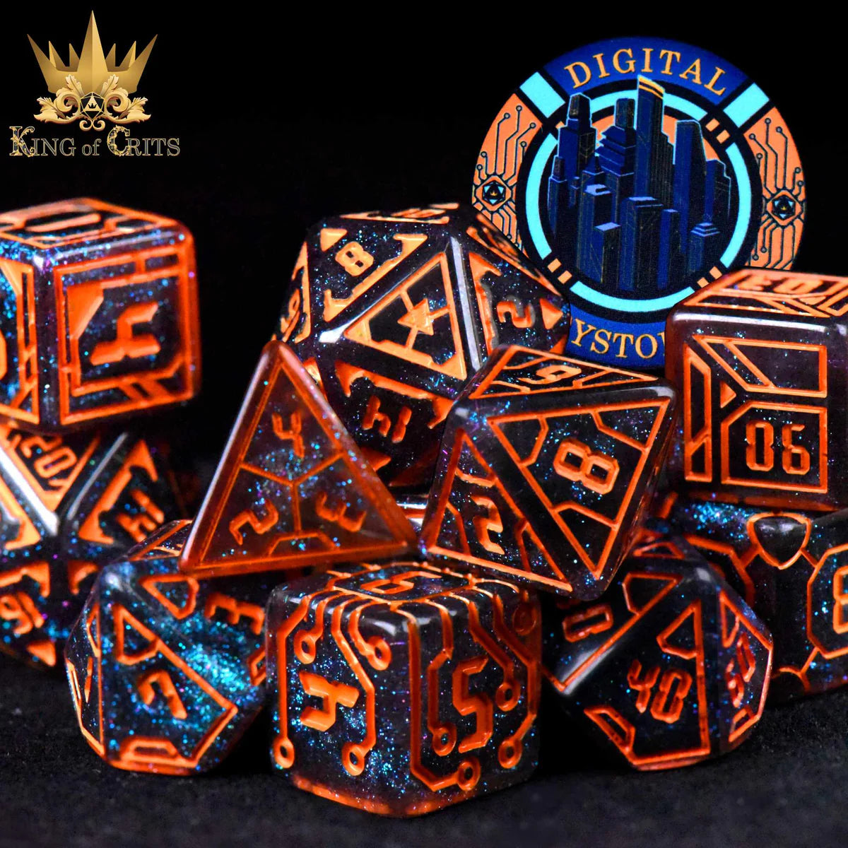 DND Dice 11 Dice Set: Digital Dystopia | Odin's Place