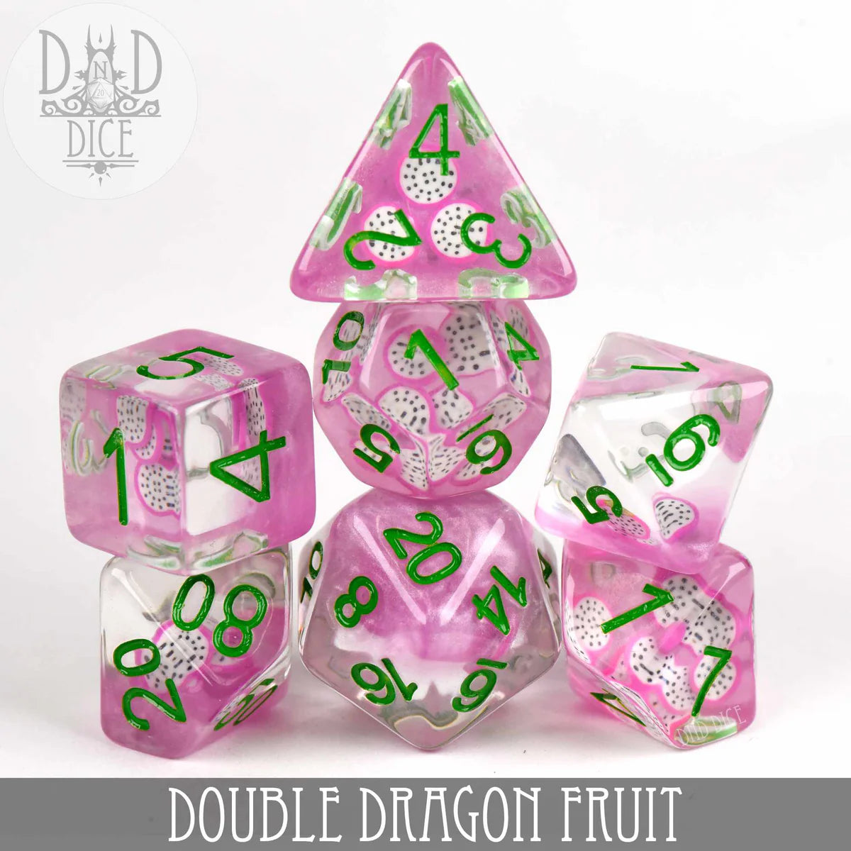 DND Dice Poly 7 Dice Set: Double Dragon Fruit | Odin's Place