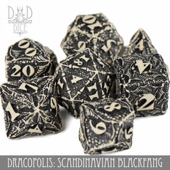 Q Workshop Poly 7 Dice Set: Dracopolis Blackfang | Odin's Place