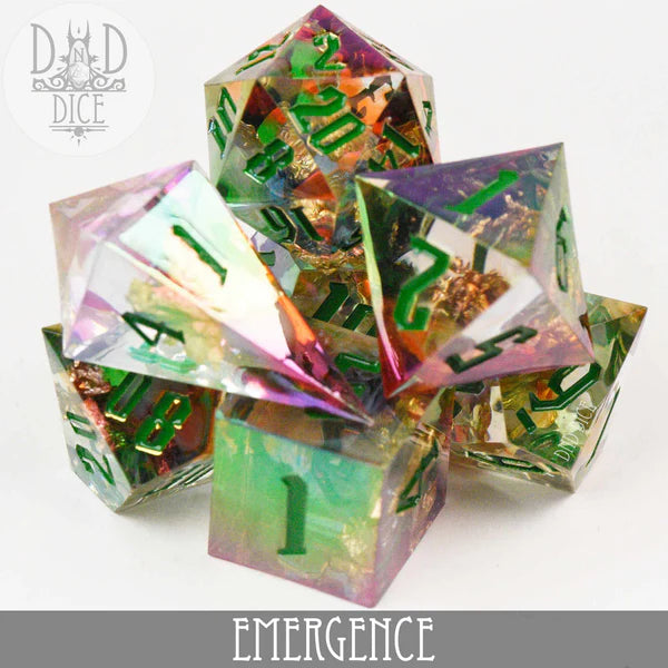 DND Dice Poly 7 Dice: Emergence Handmade | Odin's Place