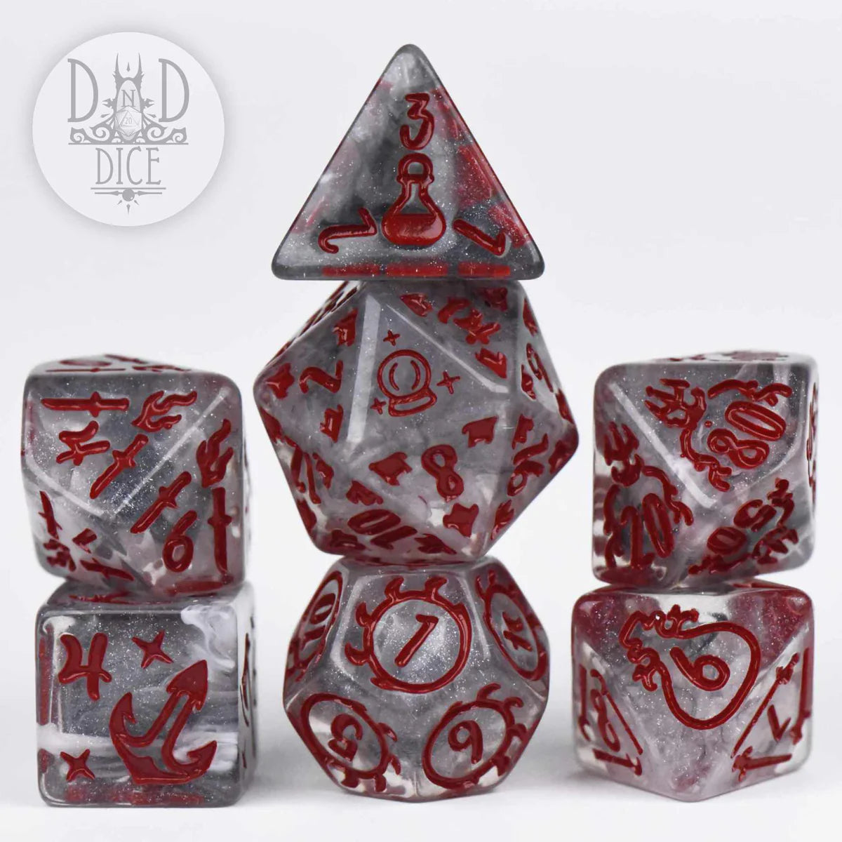 DND Dice Poly 7 Dice Set: Enchanted Items | Odin's Place