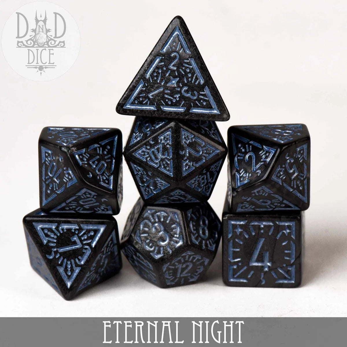 DND Dice 7 Dice Set: Eternal Night | Odin's Place