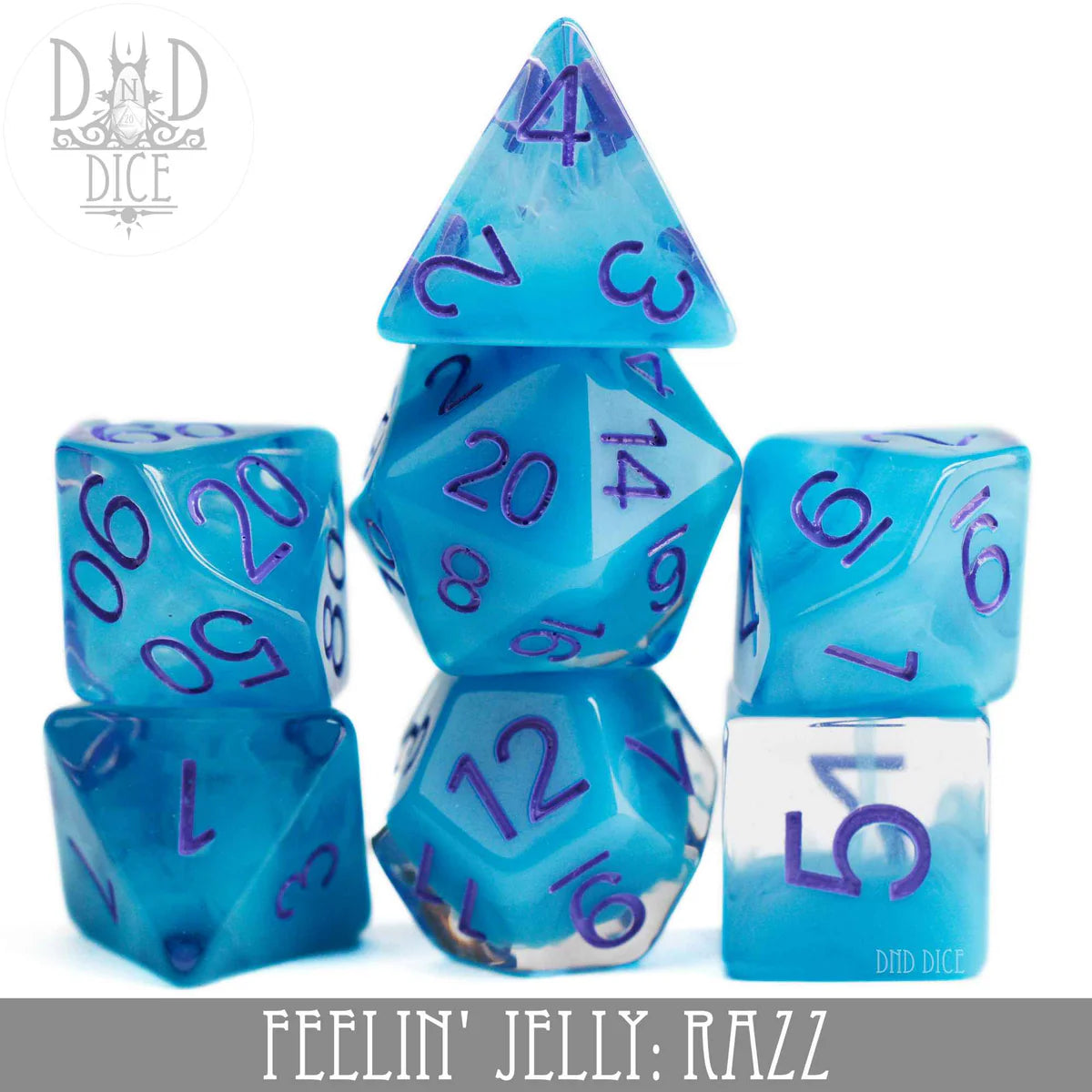 DND Dice Poly 7 Dice Set: Feelin' Jelly Razz | Odin's Place
