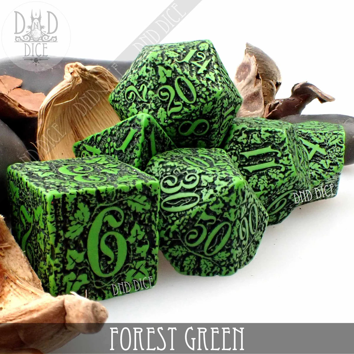 DnD Dice Poly 7 Set: Forest Jungle Green | Odin's Place