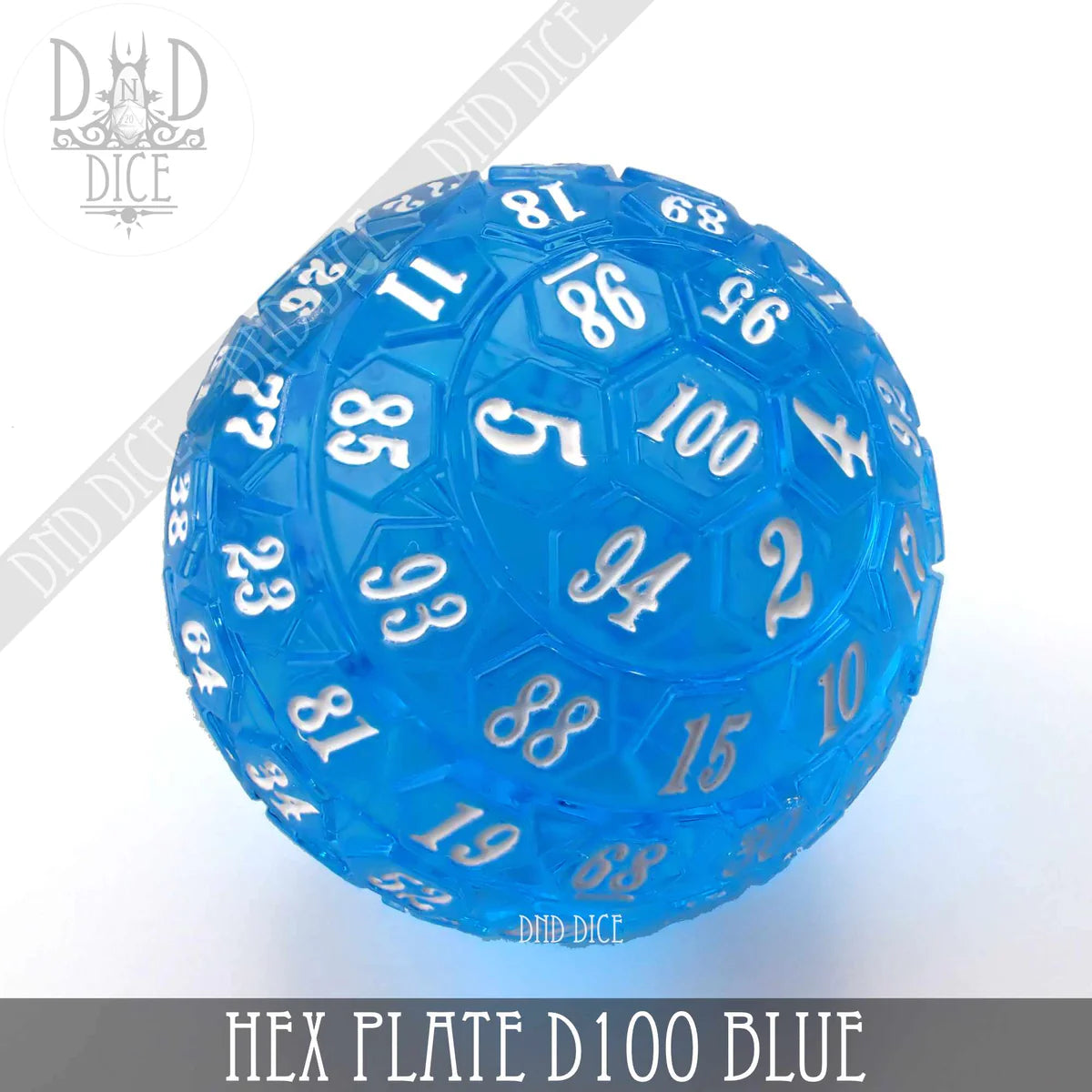 DND Dice 45mm Hex Plate D100 (Blue) | Odin's Place