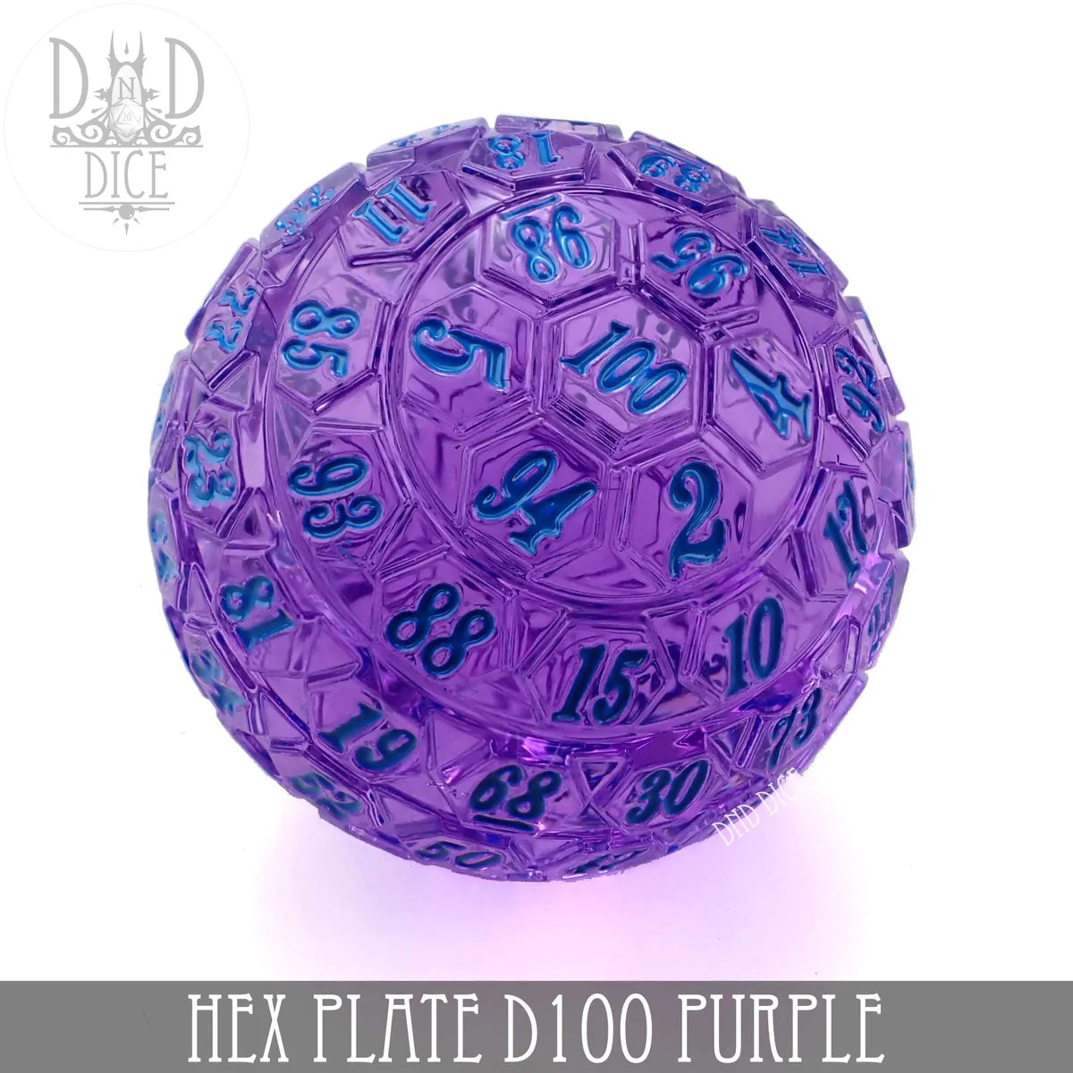 DND Dice 45mm Hex Plate D100 (Purple with Blue) | Odin's Place