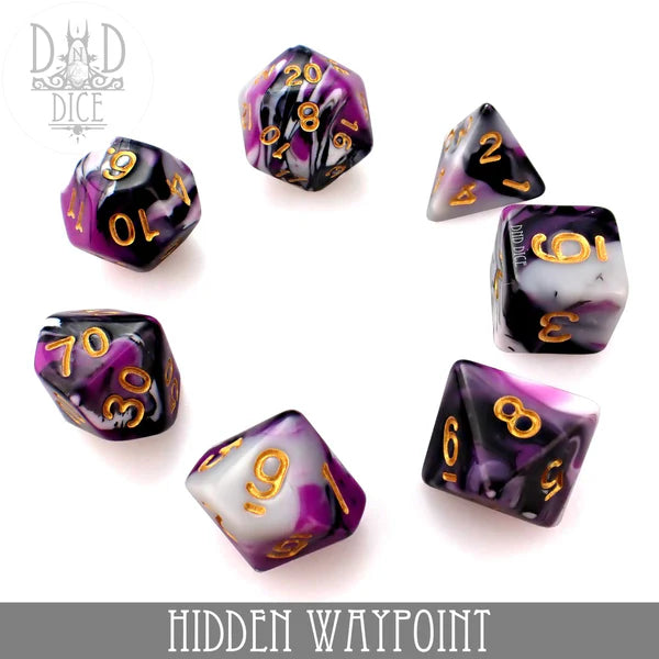 DND Dice Poly 7 Dice Set: Hidden Waypoint | Odin's Place