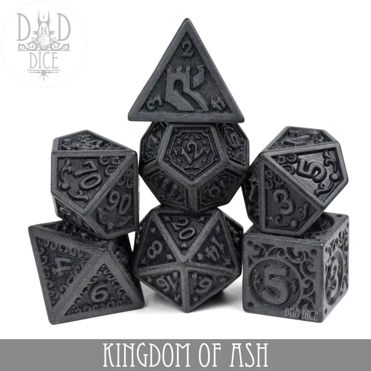 DND Dice 7 Dice Set: Kingdom of Ash | Odin's Place