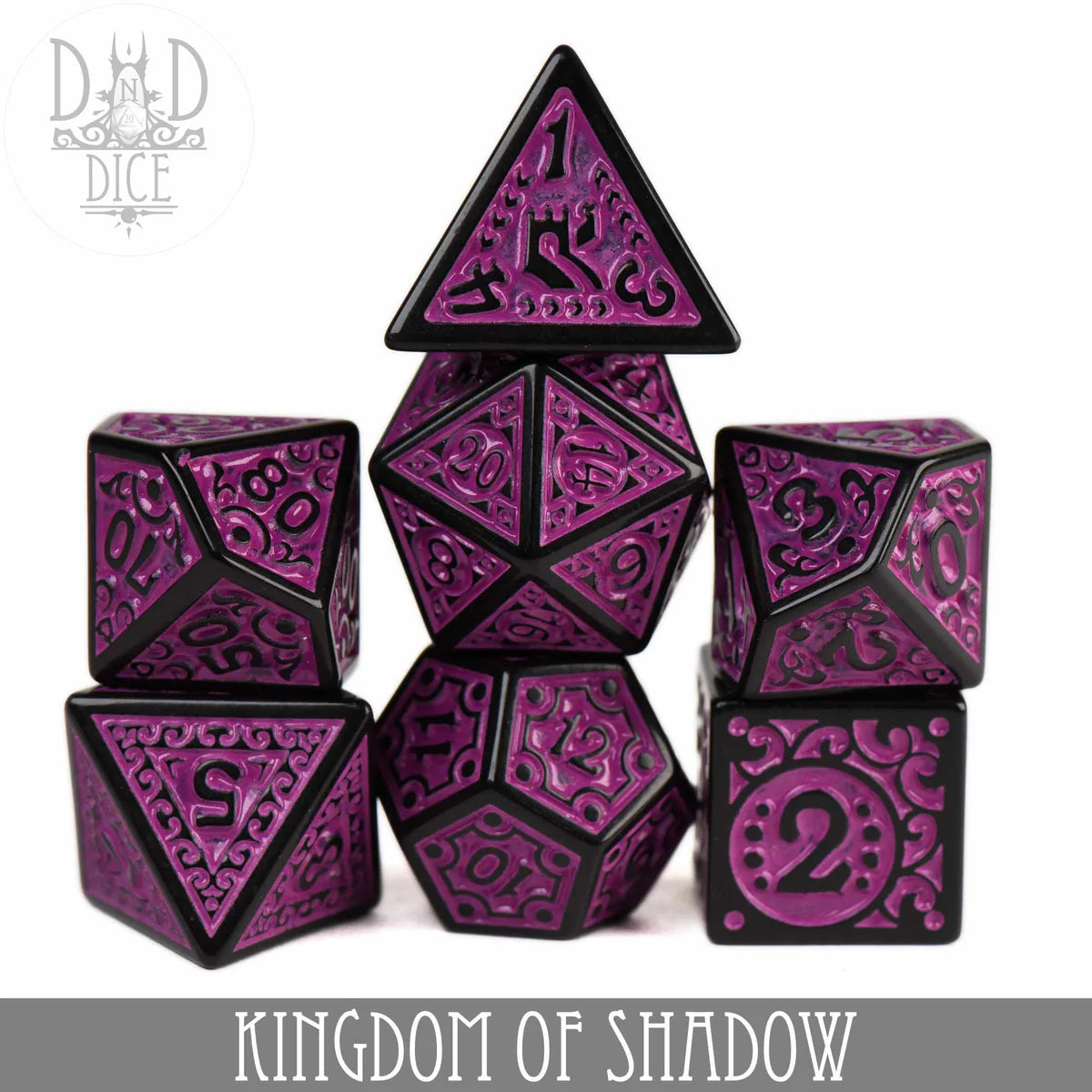 DND Dice Poly 7 Dice Set: Kingdom of Shadow | Odin's Place