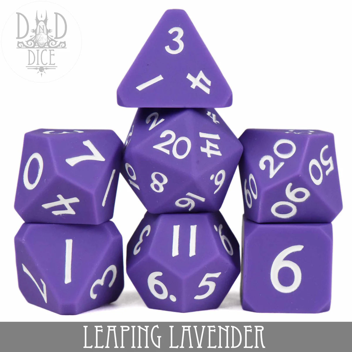 DND Dice Poly 7 Dice Set: Leaping Lavender (Silicone) | Odin's Place