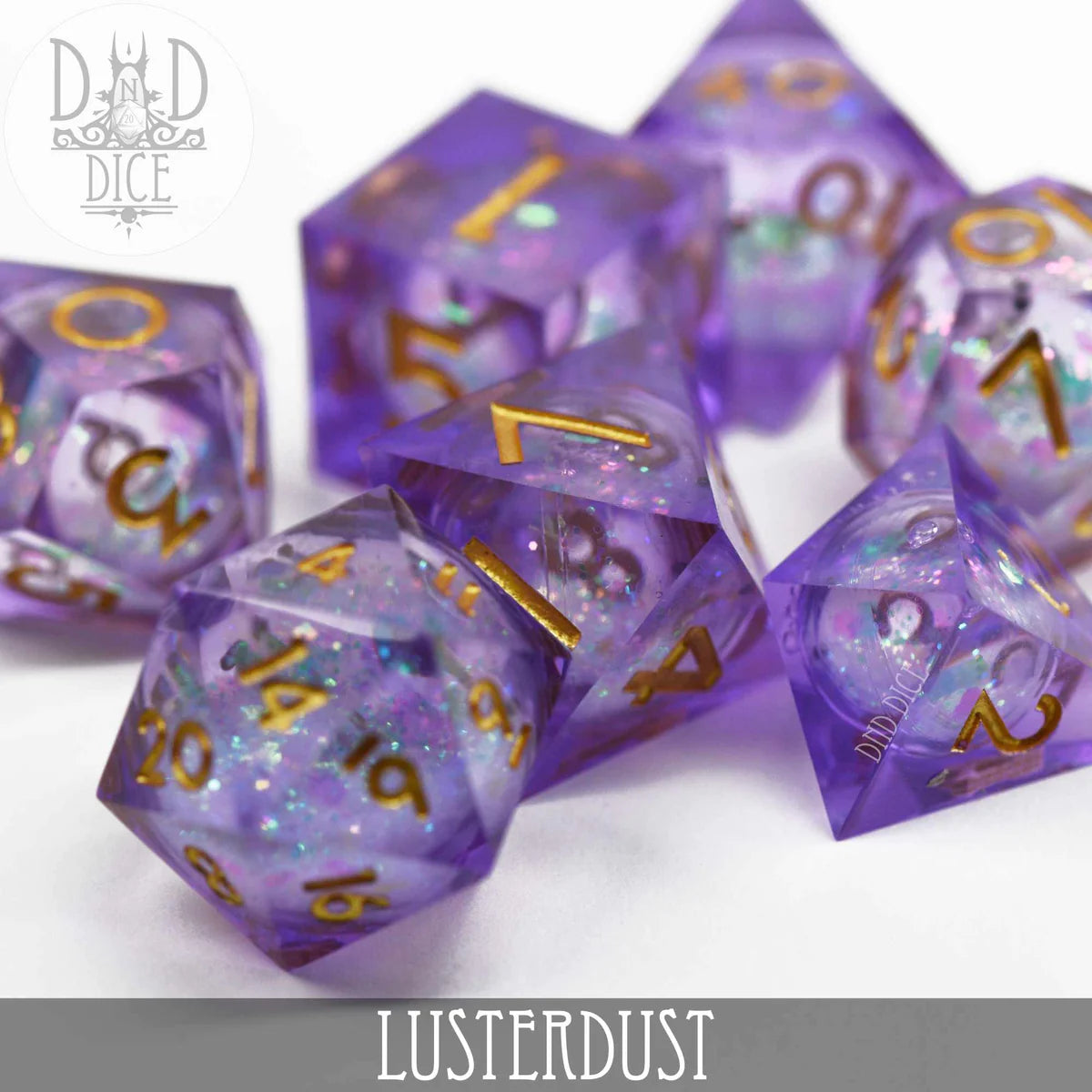 DND Dice Poly 7 Dice Set: Lusterdust (Liquid Core) | Odin's Place