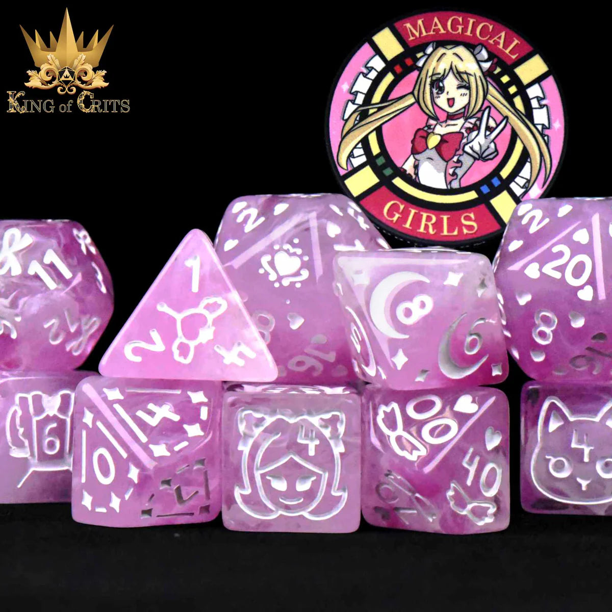 DND Dice 11 Dice Set: Magical Girls | Odin's Place