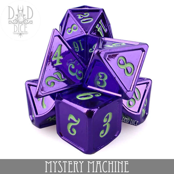 DND Dice Poly 7 Metal Dice: Mystery Machine | Odin's Place