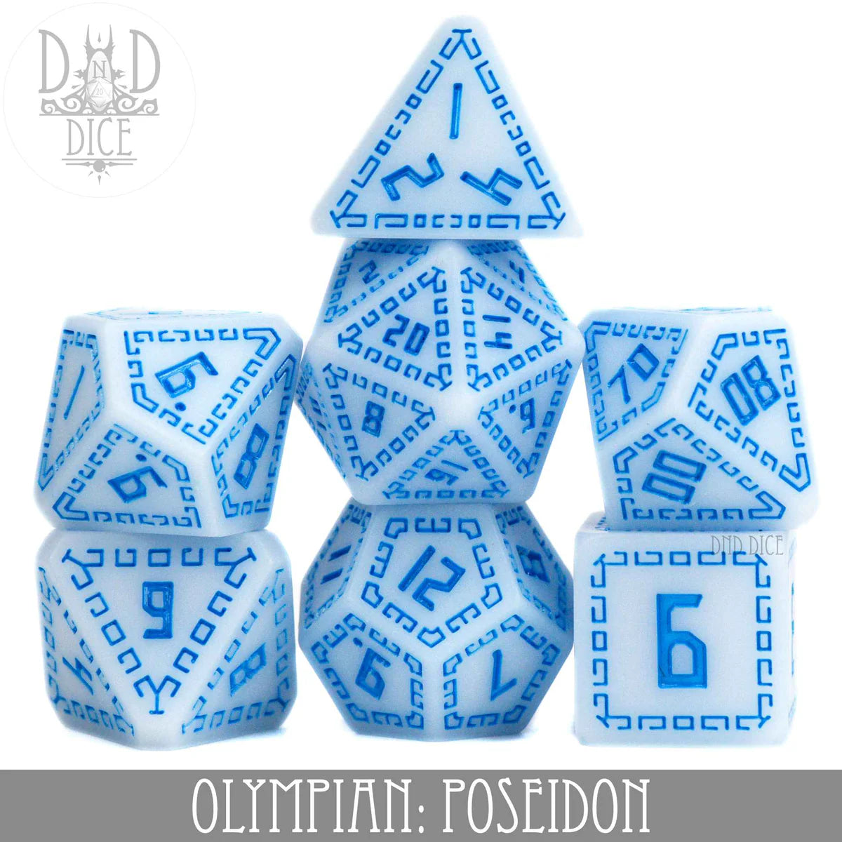 DND Dice Poly 7 Dice Set: Olympian - Poseidon | Odin's Place