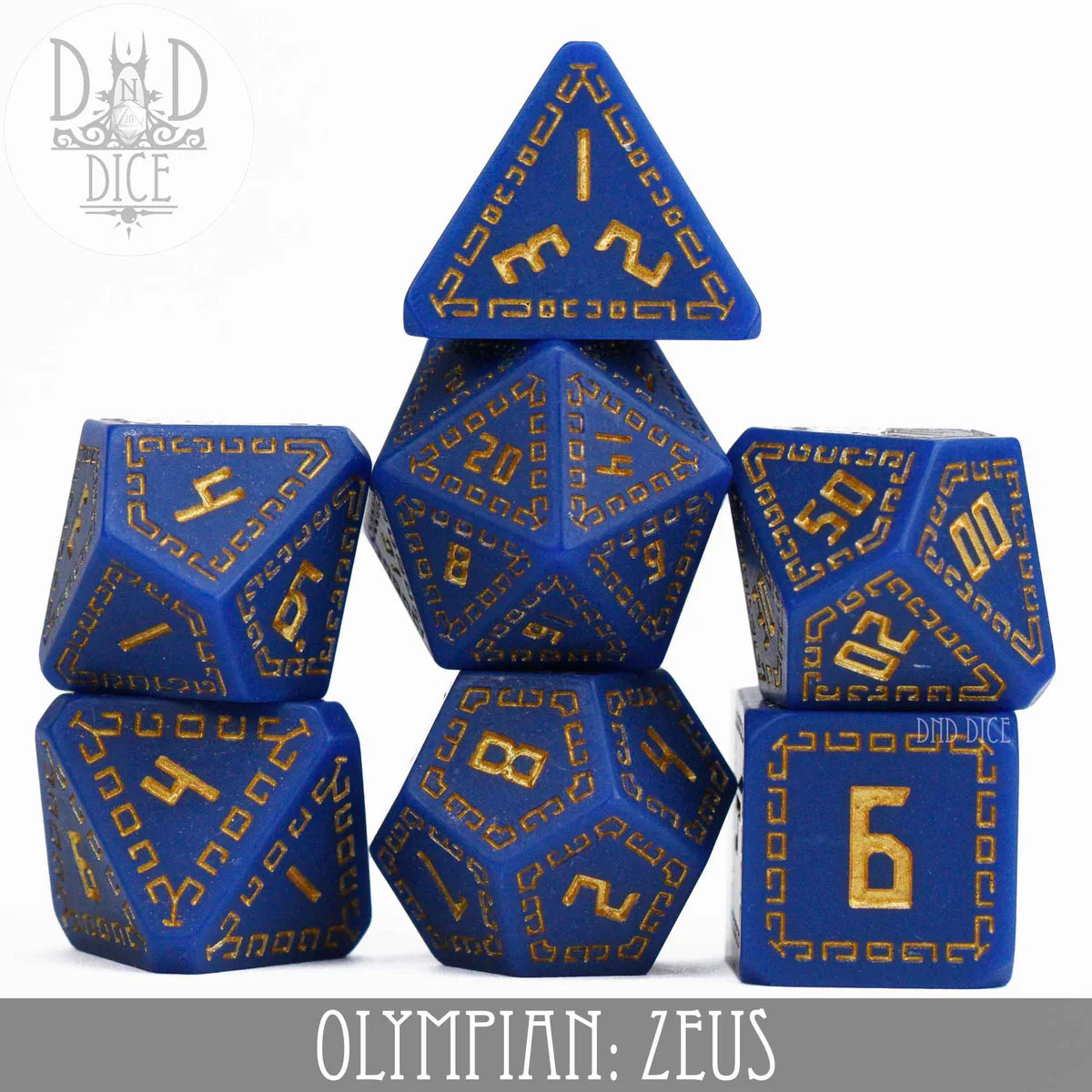 DND Dice Poly 7 Dice Set: Olympian - Zeus | Odin's Place