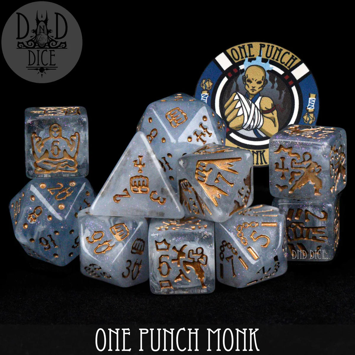 DND Dice 11 Dice Set: One Punch Monk | Odin's Place