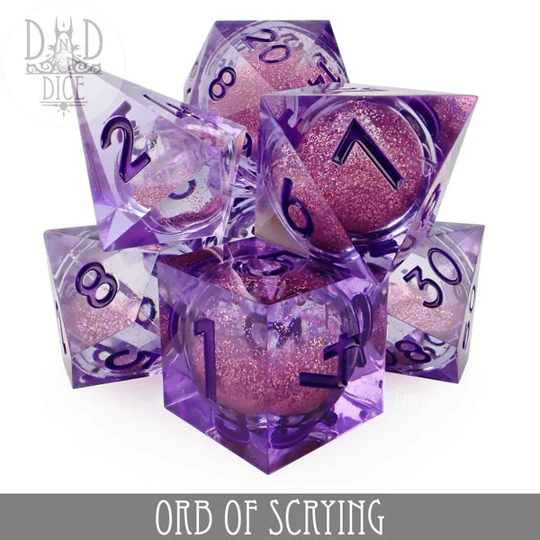 DND Dice Poly 7 Dice: Orb of Scrying (Liquid Core) | Odin's Place