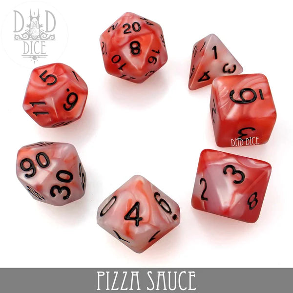 DND Dice Poly 7 Dice Set: Pizza Sauce | Odin's Place