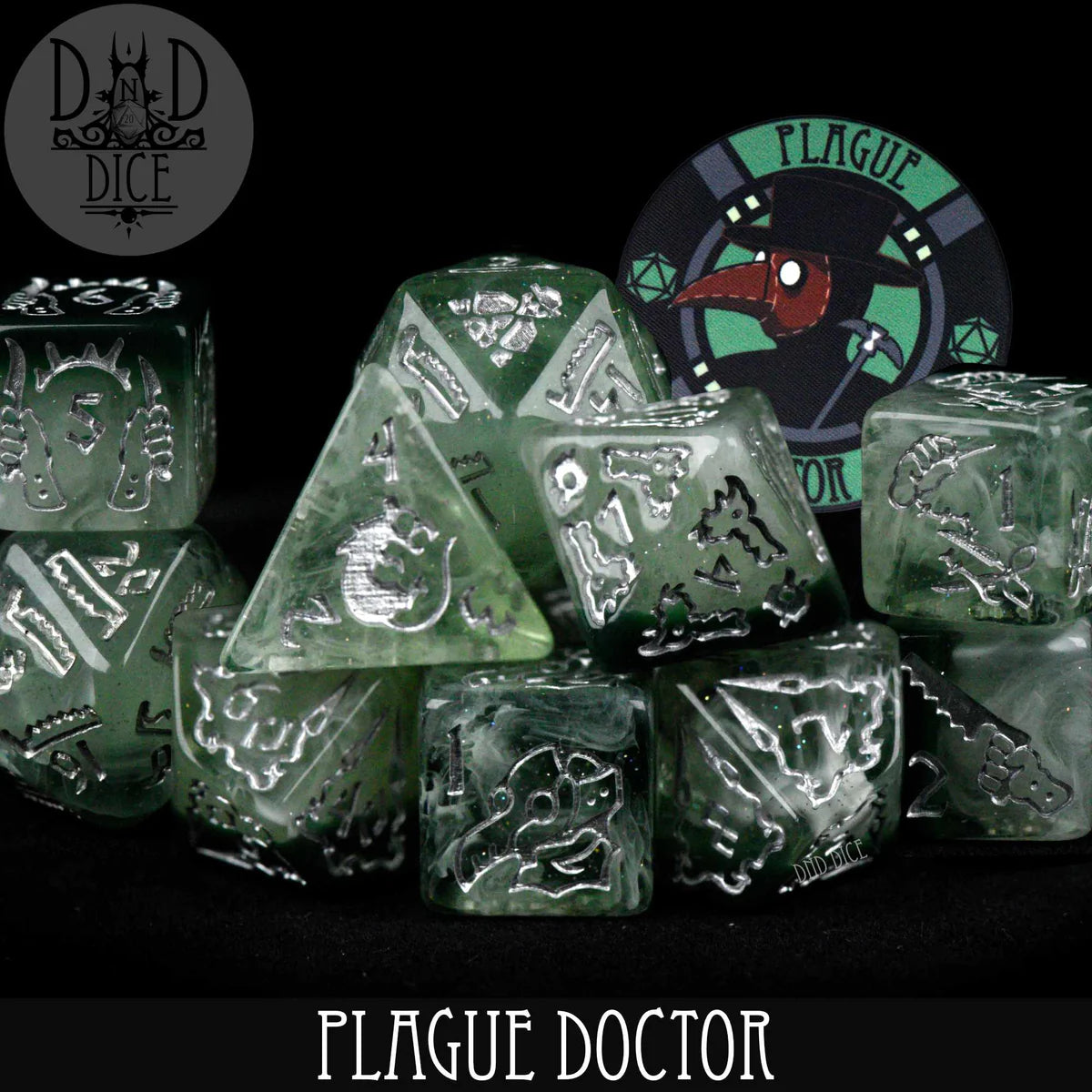 DND Dice 11 Dice Set: Plague Doctor | Odin's Place