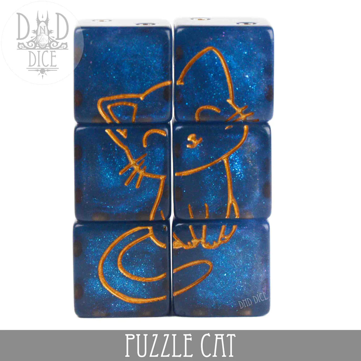 DND Dice 7 Dice Set: Puzzle Cat | Odin's Place