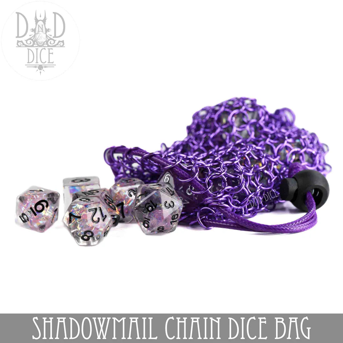 DND Dice Chainmail Dice Bag Purple | Odin's Place