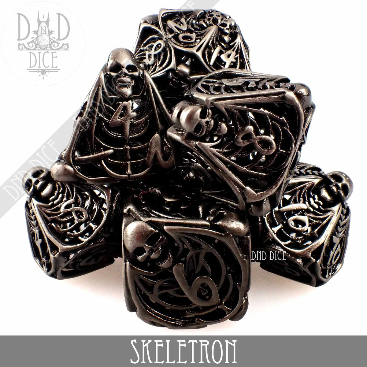 DND Dice Metal Set: Skeletron | Odin's Place