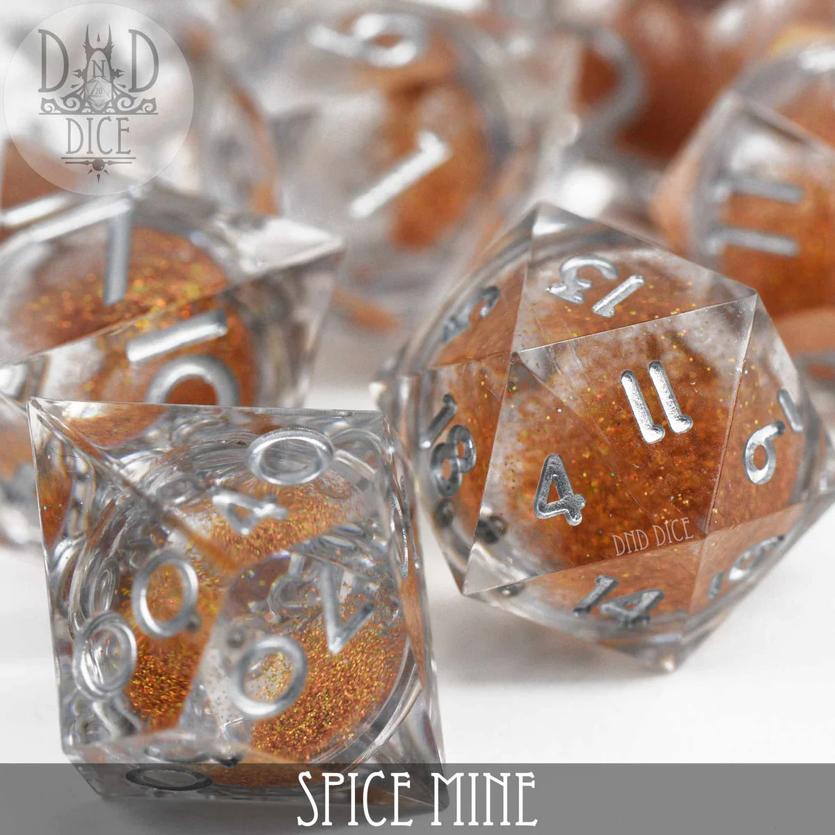 DND Dice Poly 7 Dice Set: Spice Mine (Liquid Core) | Odin's Place