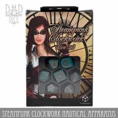 Q Workshop Poly 7 Dice Set: Steampunk Clockwork Nautical Apparatus | Odin's Place