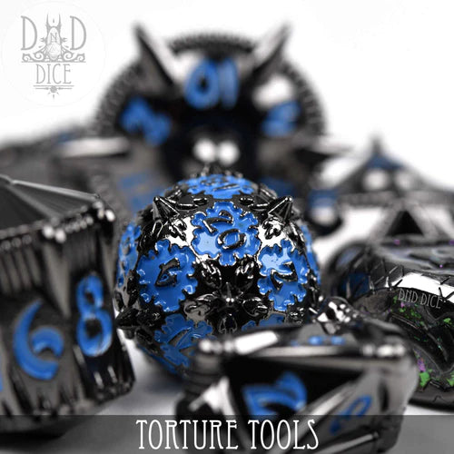 DND Dice Poly 7 Set: Torture Tools Blue | Odin's Place