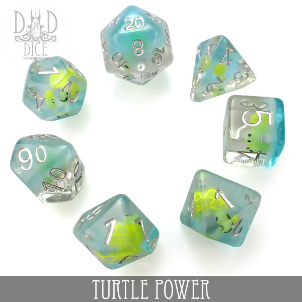 DND Dice Poly 7 Dice Set: Turtle | Odin's Place