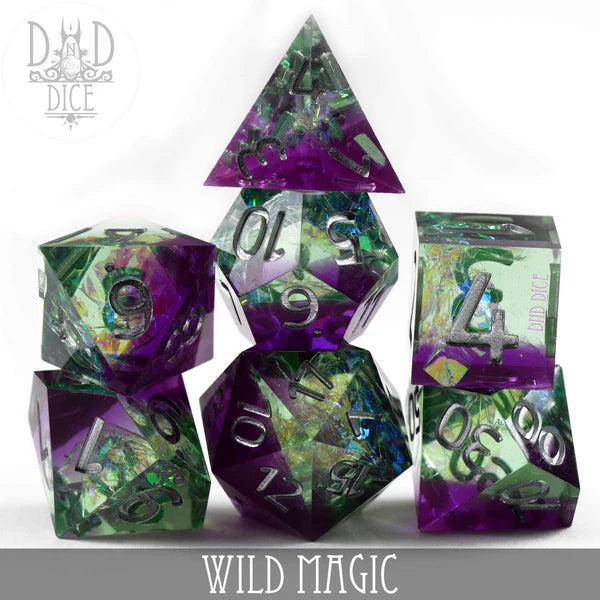 DND Dice Poly 7 Dice Set: Wild Magic (Handmade) | Odin's Place