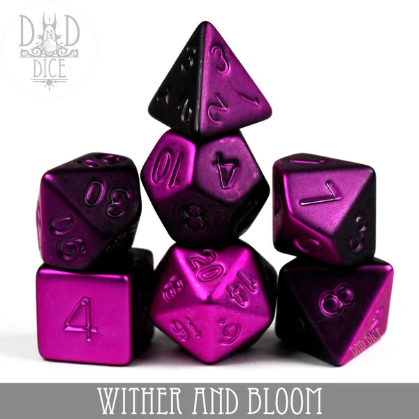 DND Dice Poly 7 Dice Set: Wither and Bloom | Odin's Place