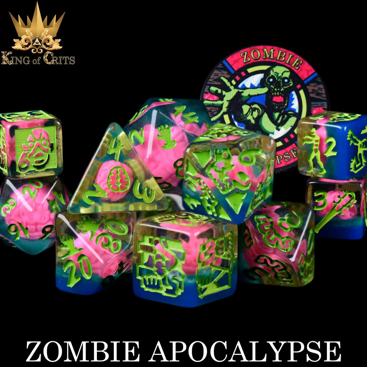 DND Dice 11 Dice Set: Zombie Apocalypse | Odin's Place