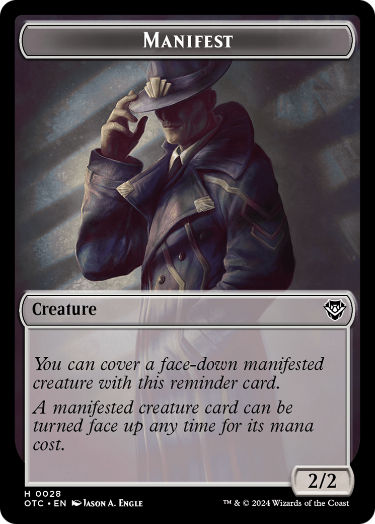 Boar // Manifest Double-Sided Token [Outlaws of Thunder Junction Commander Tokens] | Odin's Place