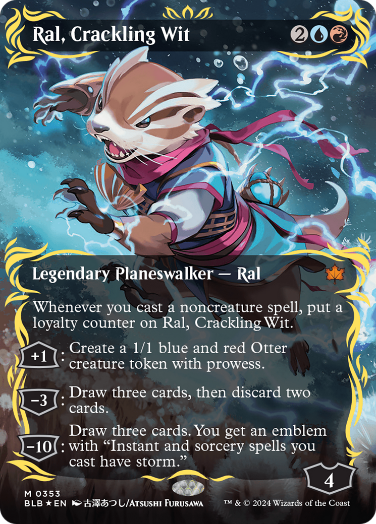 Ral, Crackling Wit (Borderless) (Raised Foil) [Bloomburrow] | Odin's Place