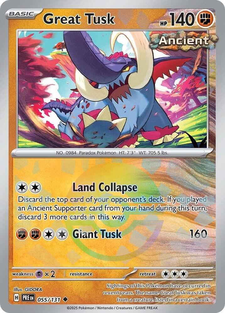 Great Tusk (055/131) (Poke Ball Pattern) [Scarlet & Violet: Prismatic Evolutions] | Odin's Place