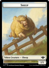 Mercenary // Sheep Double-Sided Token [Outlaws of Thunder Junction Tokens] | Odin's Place